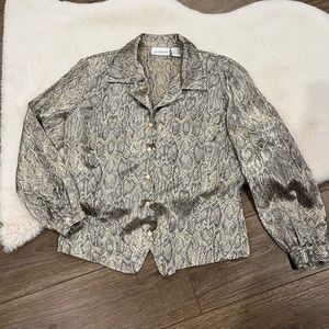 Vintage Liz Claiborne Snake Print Button Down